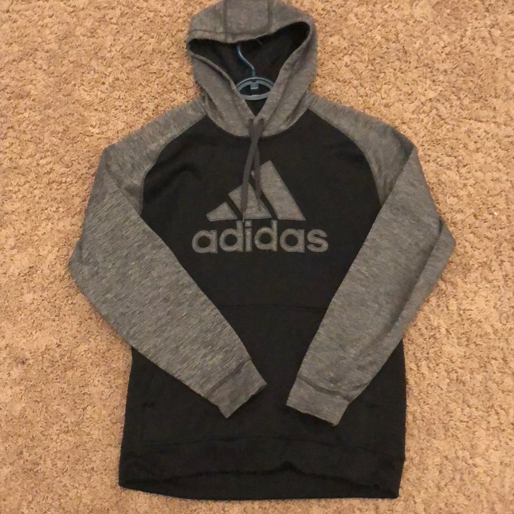 Adidas gray and black hoodie